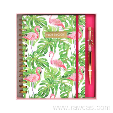 flamingo themed notebook andl pen Stationery Gift Set